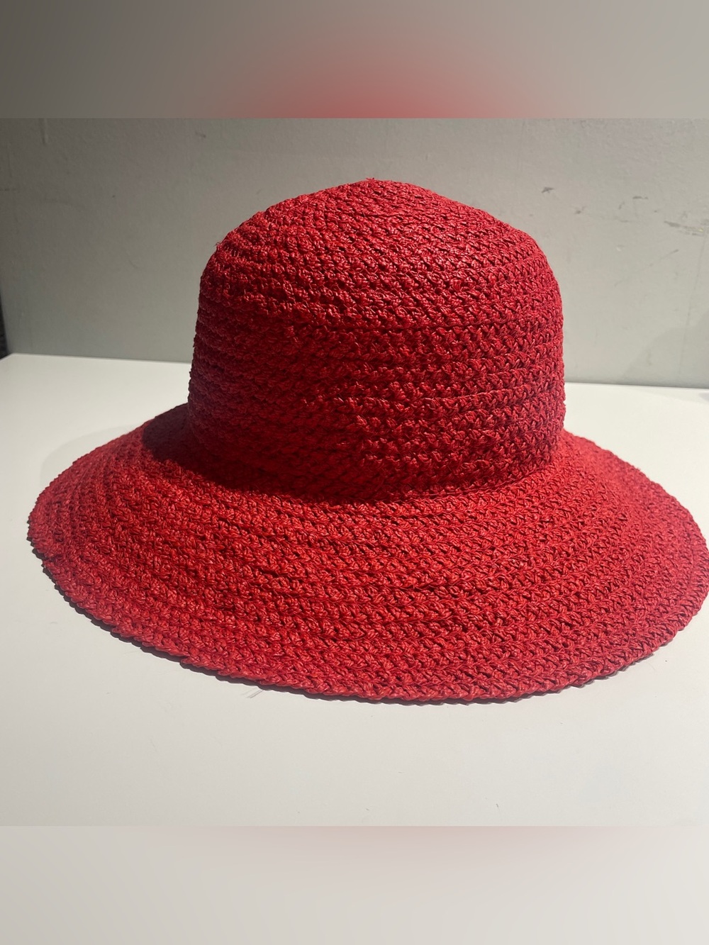 Annabel Ingall Red Sun hat Beach hat Rafia Straw Beachy